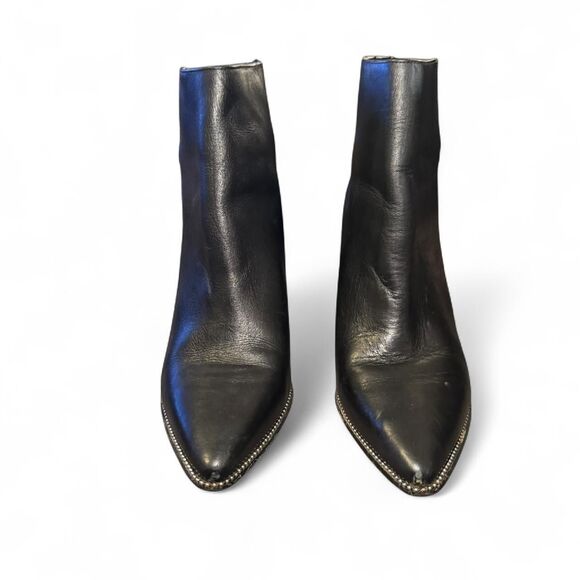 Steve Madden Olga Women’s Size 8 Black Leather Ankle Boots Studded Pointed Toe B - Picture 4 of 7